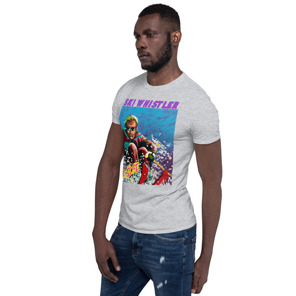 Ski whistler or else water skiing man printed t-shirt
