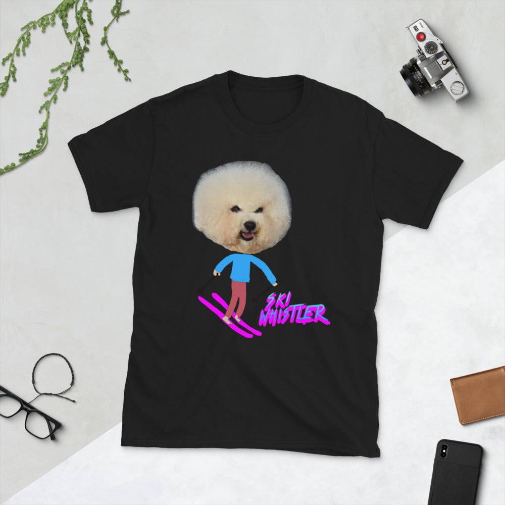 Ski Whistler bichon frise skiing printed t-shirt
