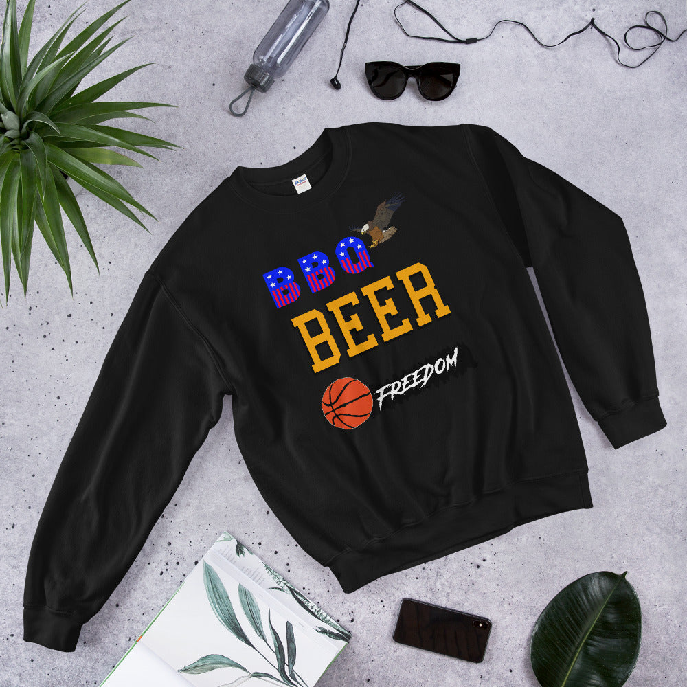 bbq beer freedom printed crewneck
