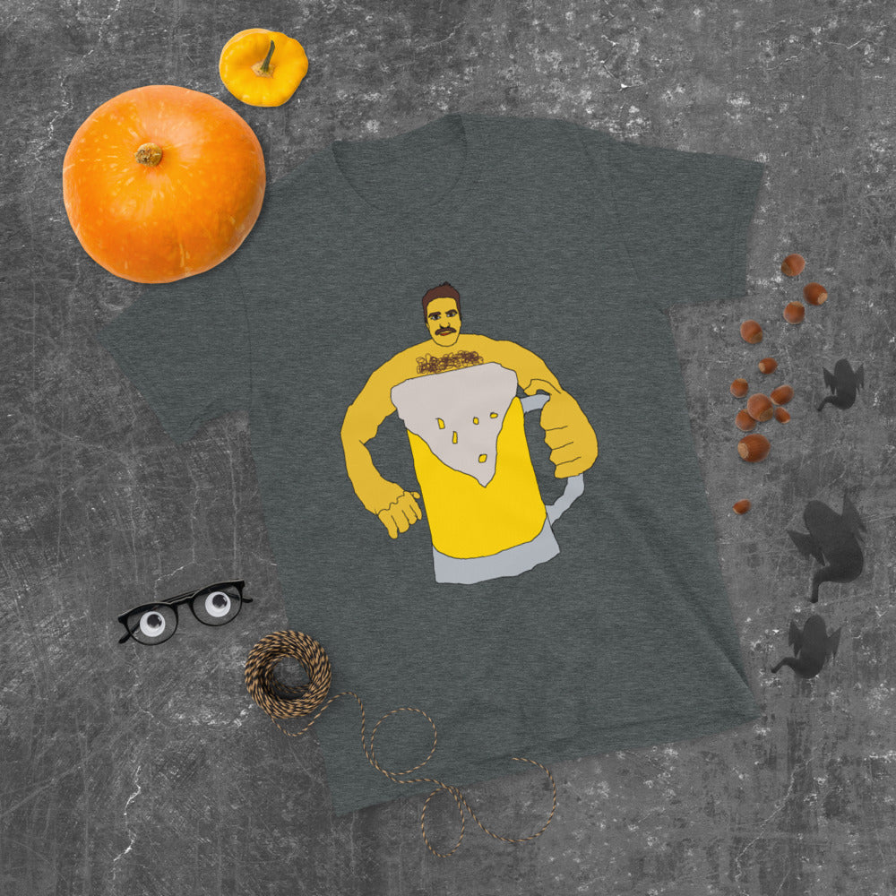 Man drinking beer printed t-shirt