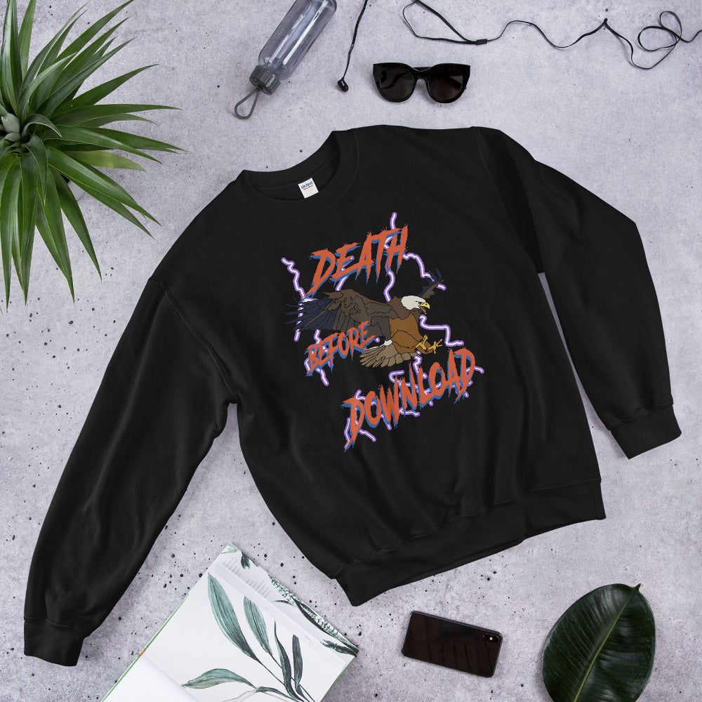 death before download eagle printed crewneck