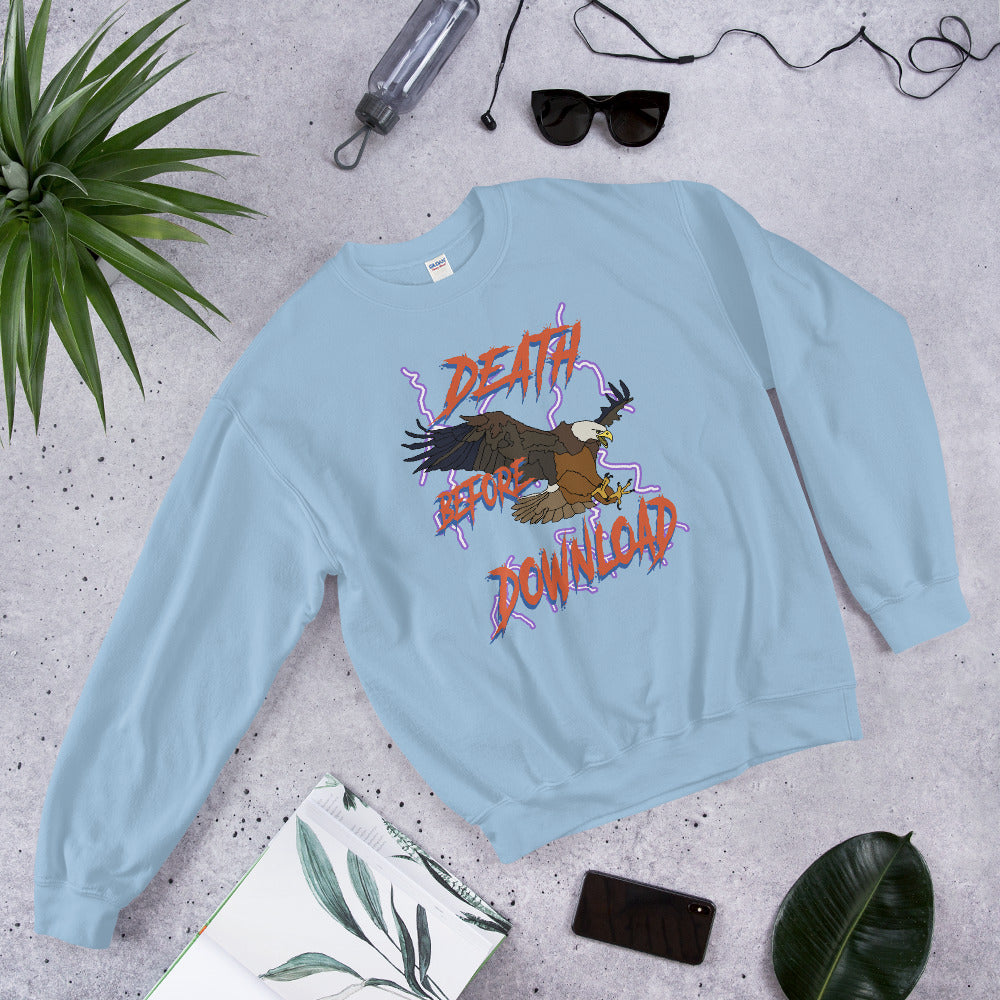 death before download eagle printed crewneck