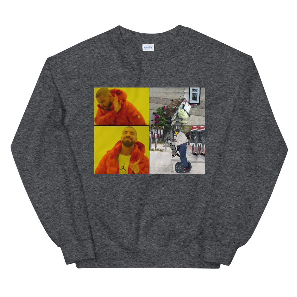 Drake meme printed crewneck