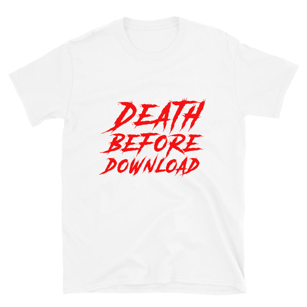 Death before download red printed t-shirt