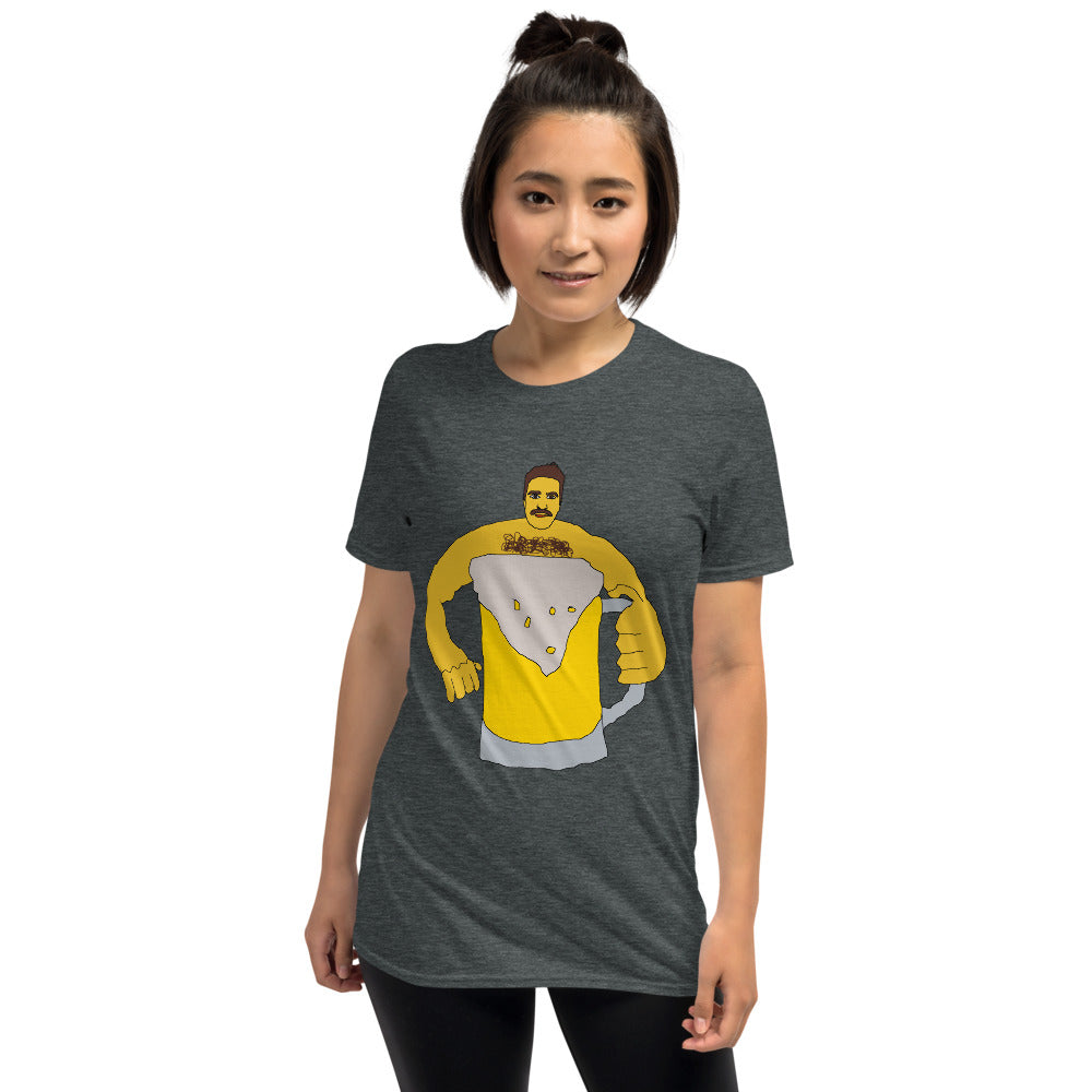 Man drinking beer printed t-shirt