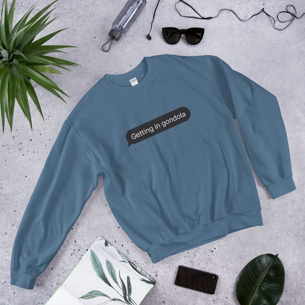 Whistler getting in gondola printed crewneck