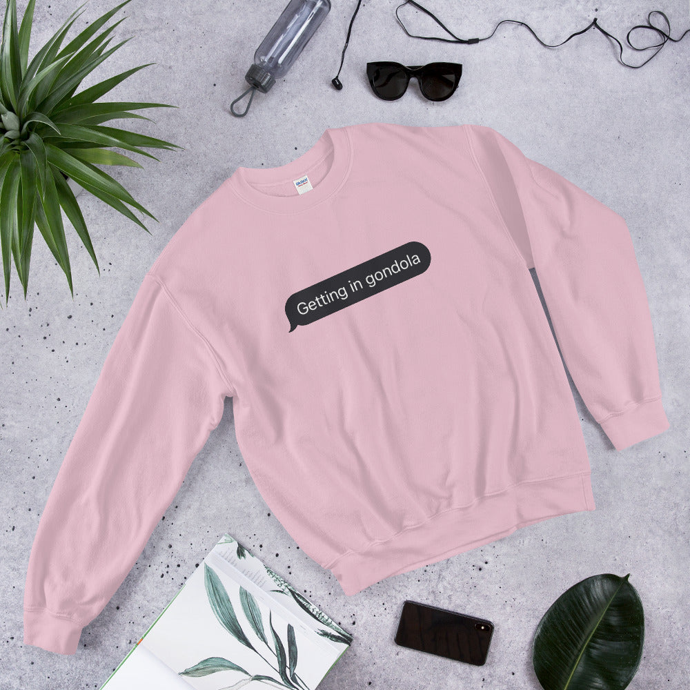 Whistler getting in gondola printed crewneck