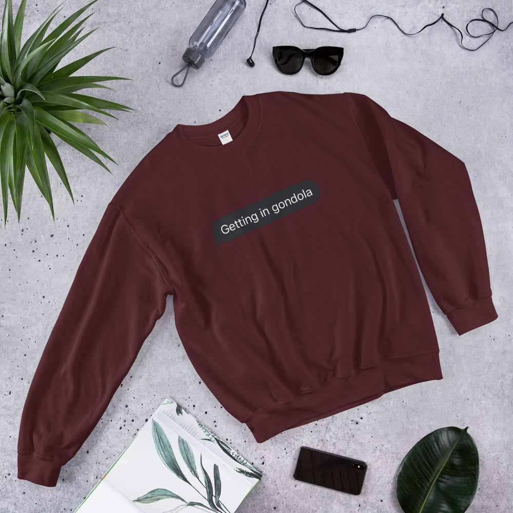 Whistler getting in gondola printed crewneck