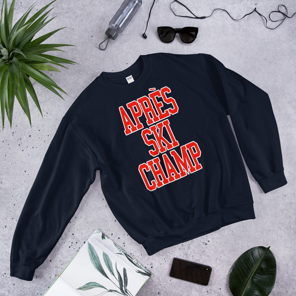apres ski champ printed crewneck