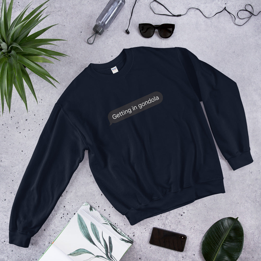 Whistler getting in gondola printed crewneck