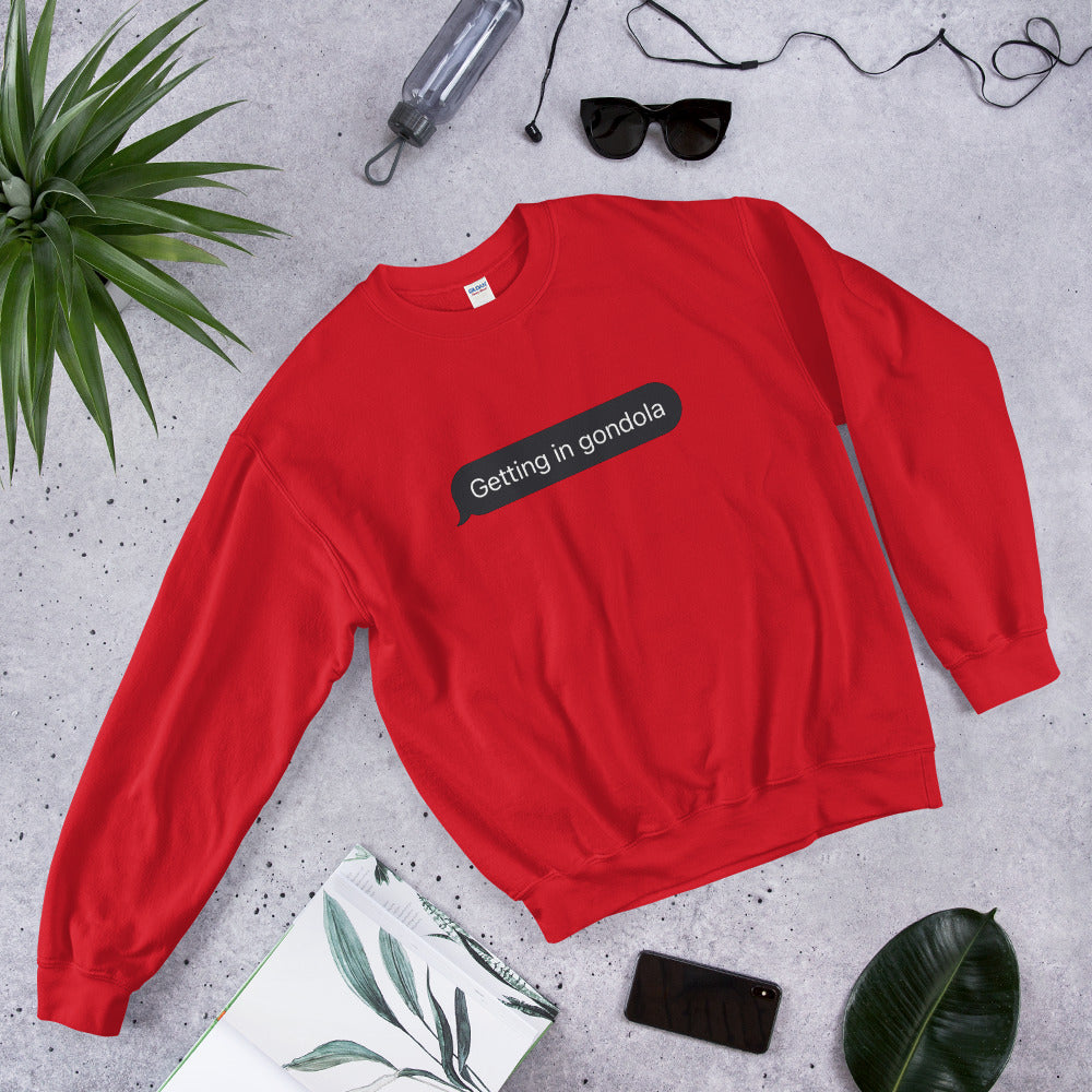 Whistler getting in gondola printed crewneck