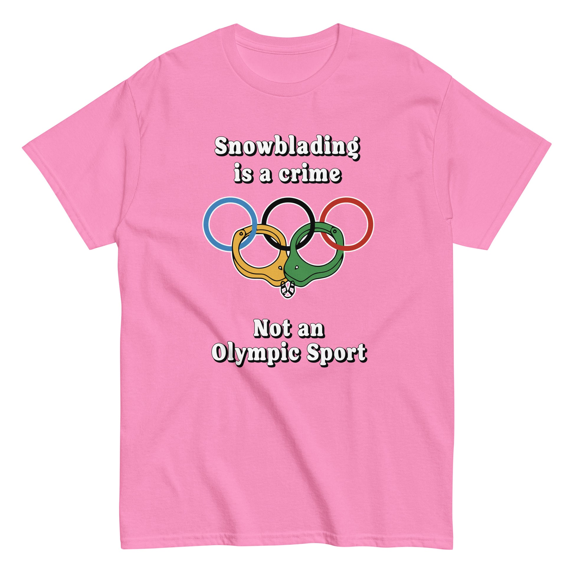 Snowblading is Crime Not an olympic sport design printed on t-shirt by Whistler Shirts