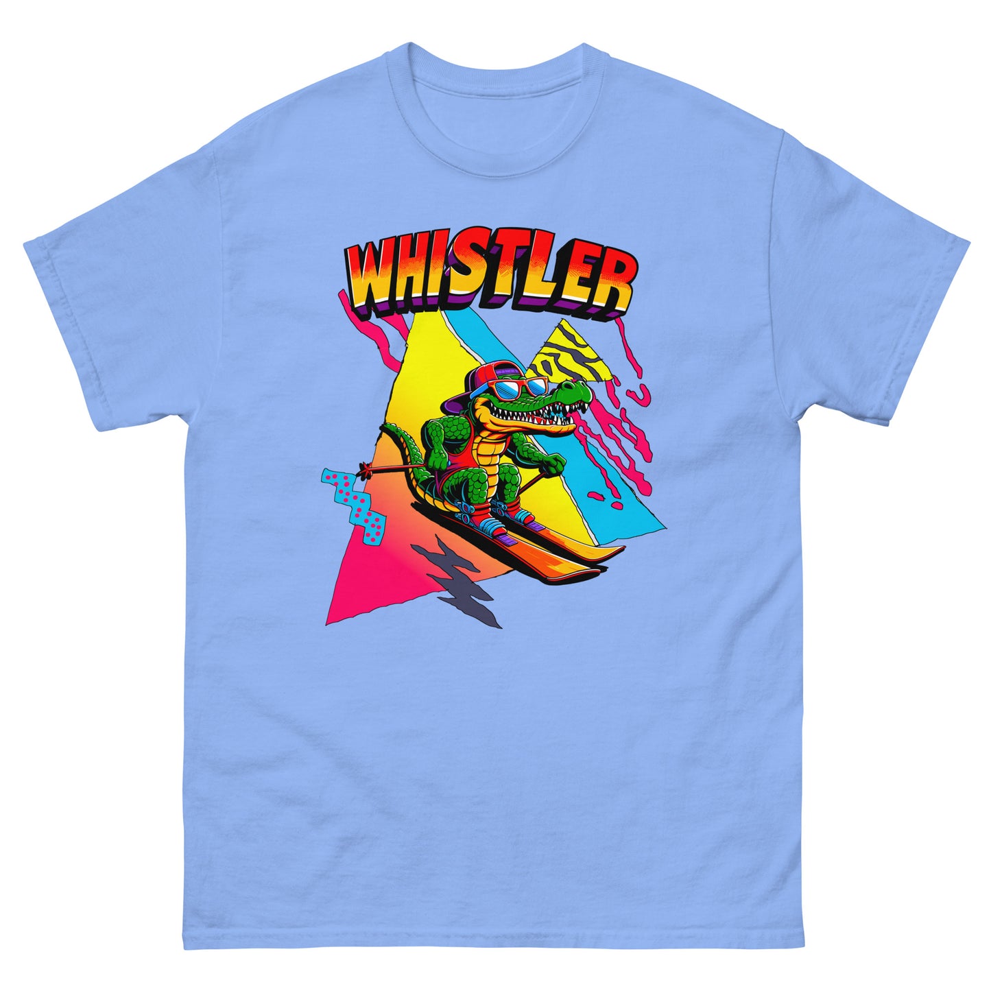 Whistler Skiing Gator Retro T-shirt printed by Whistler Shirts