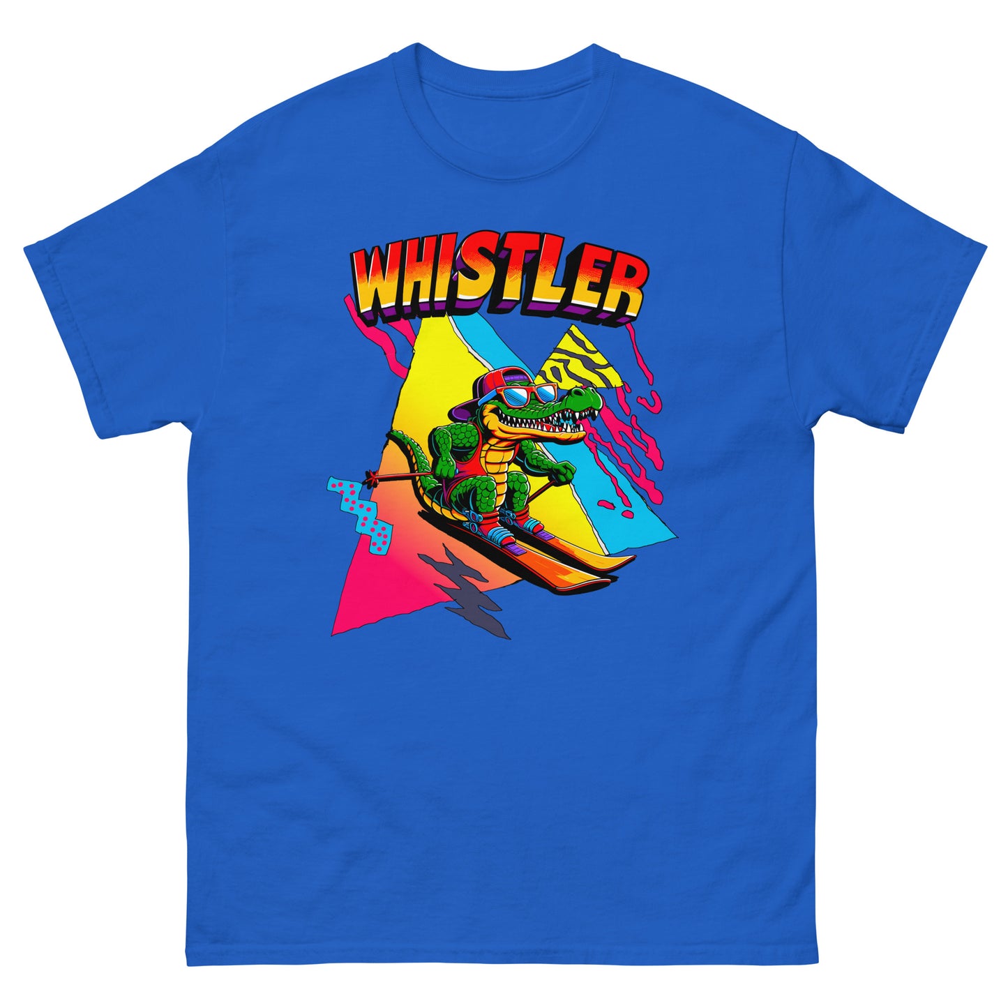 Whistler Skiing Gator Retro T-shirt printed by Whistler Shirts