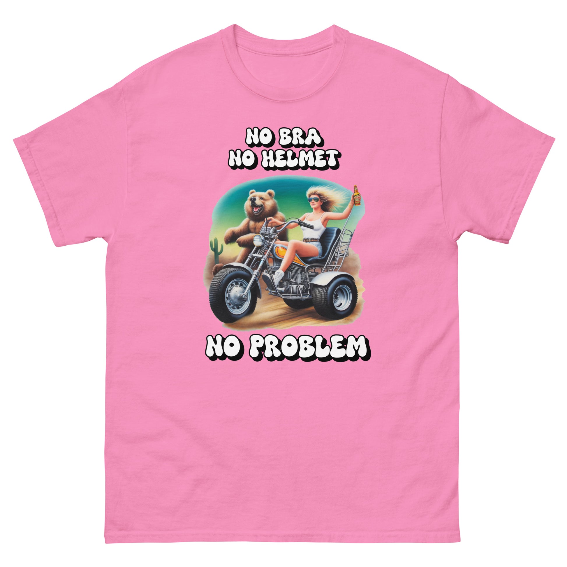 No Bra No Helmet No Problem design printed on  t-shirt by Whistler Shirts