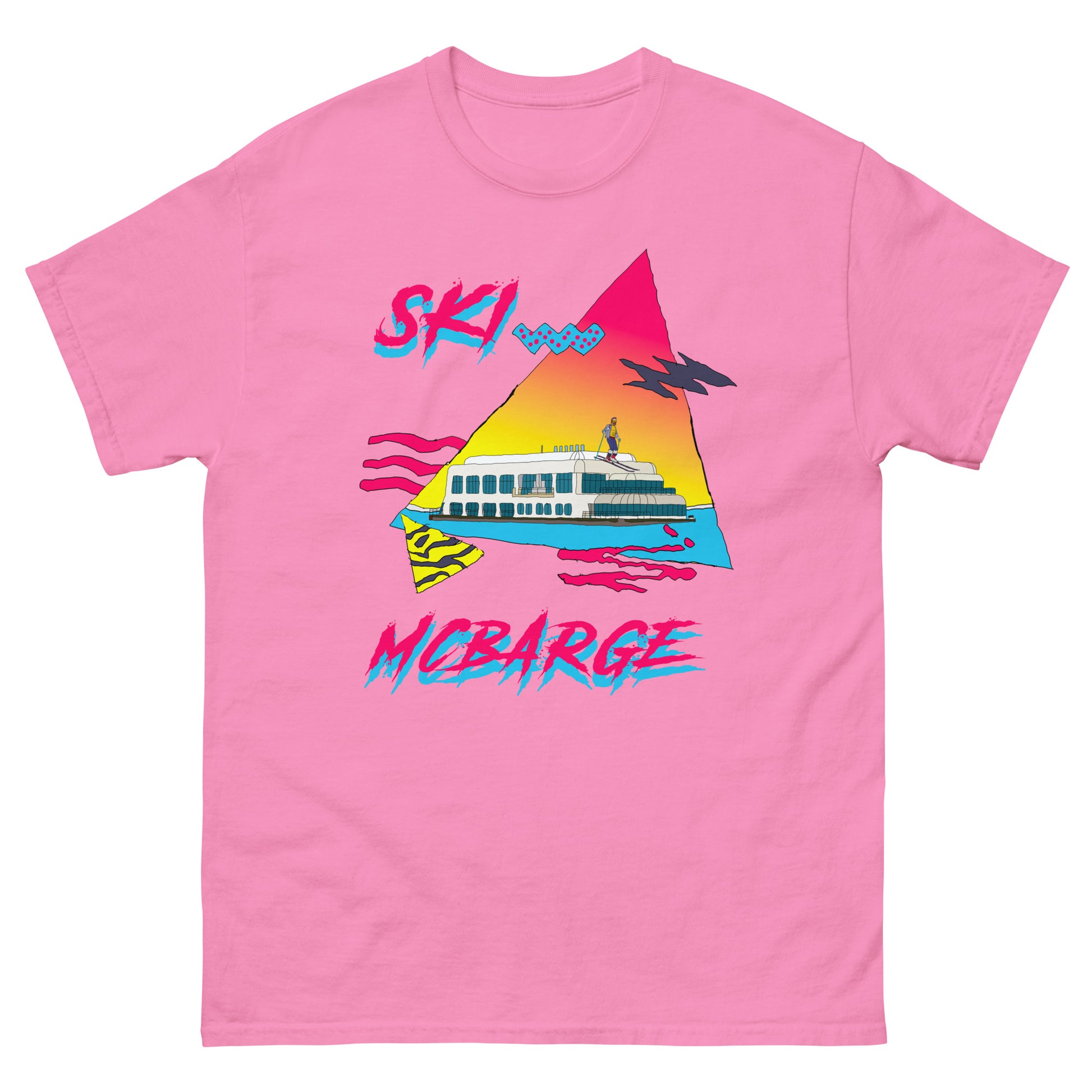 Ski Mcbarge retro design printed on a T-shirt by Whistler Shirts