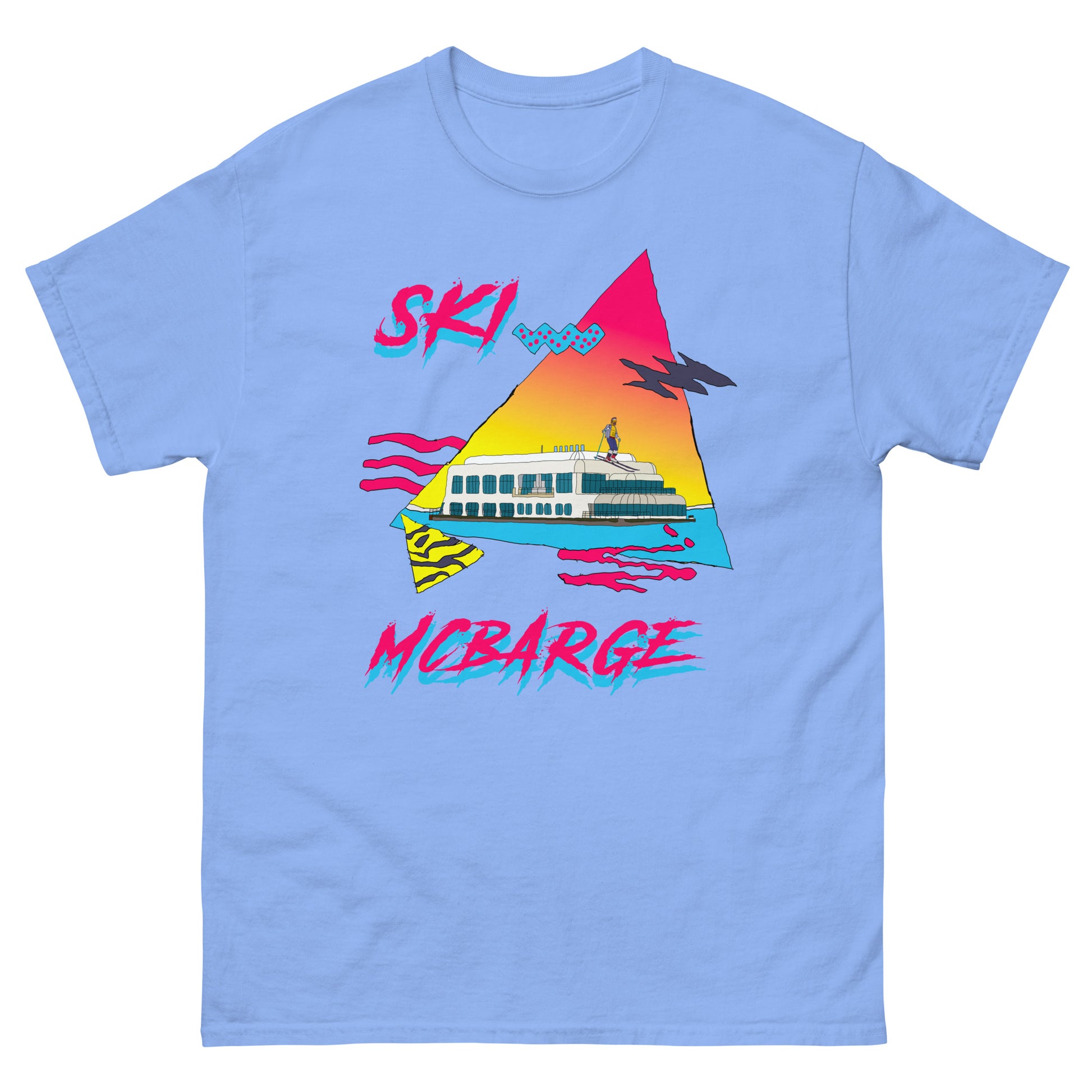 Ski Mcbarge retro design printed on a T-shirt by Whistler Shirts