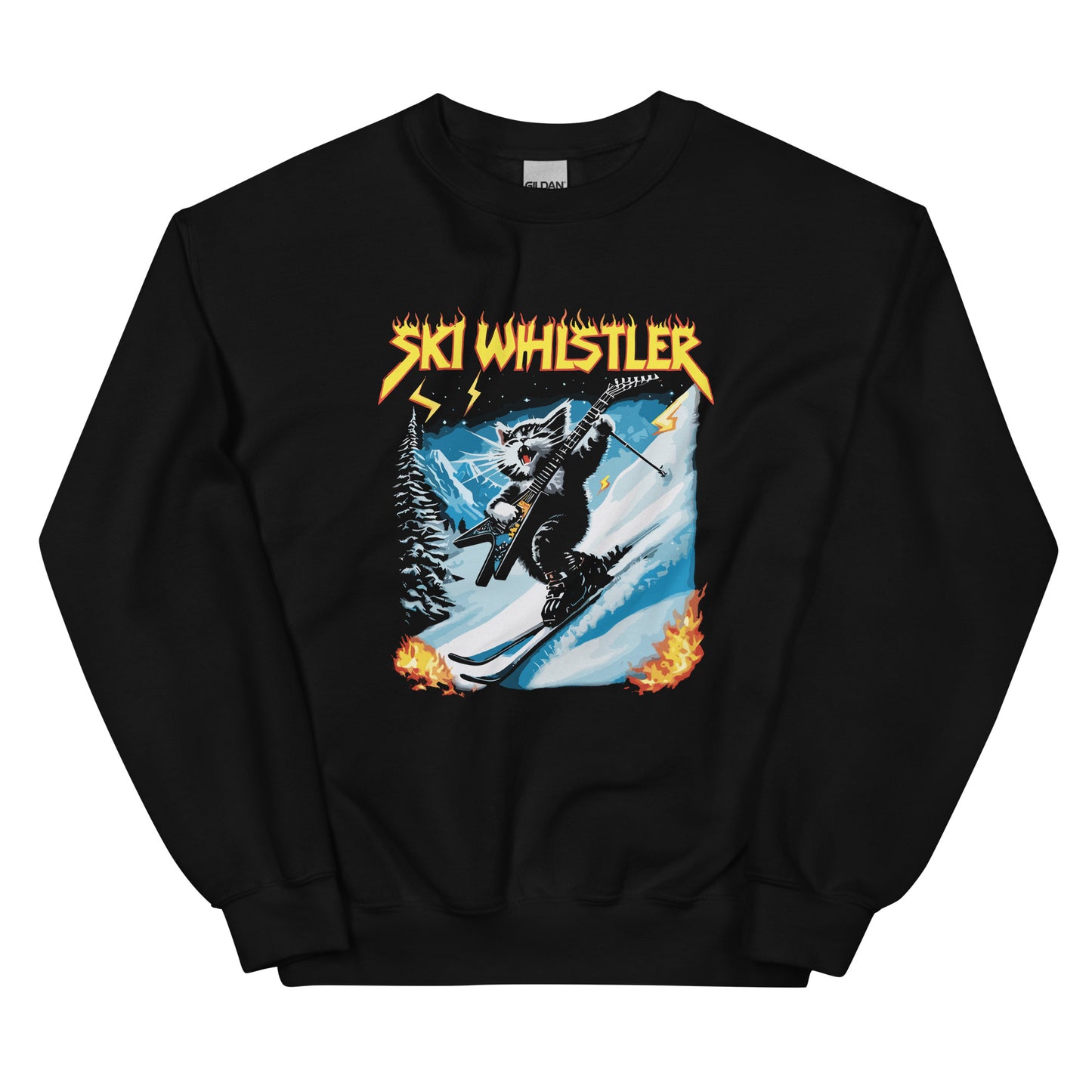 Rockstar Cat Ski Whistler Crewneck Sweatshirt