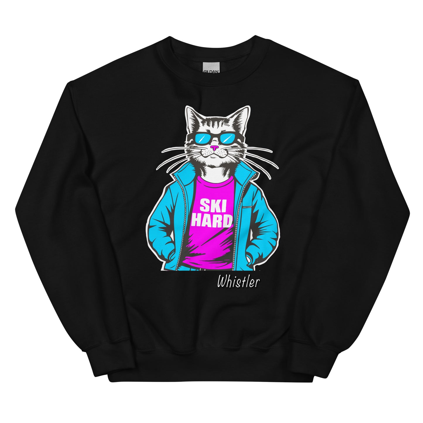 Ski Hard Whistler Crewneck Sweatshirt design printed on crewneck by Whistler Shirts