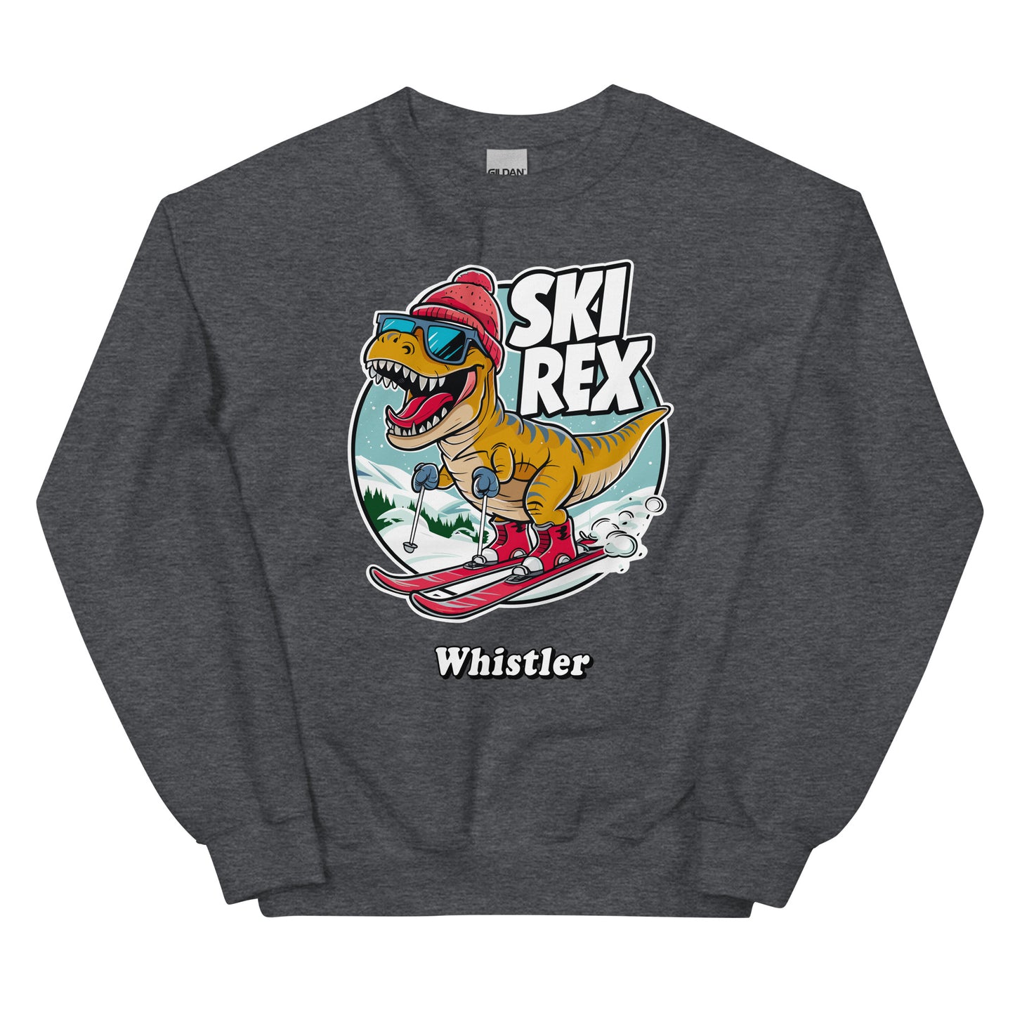 Ski Rex Whistler printed Crewneck Sweatshirt printed by Whistler Shirts