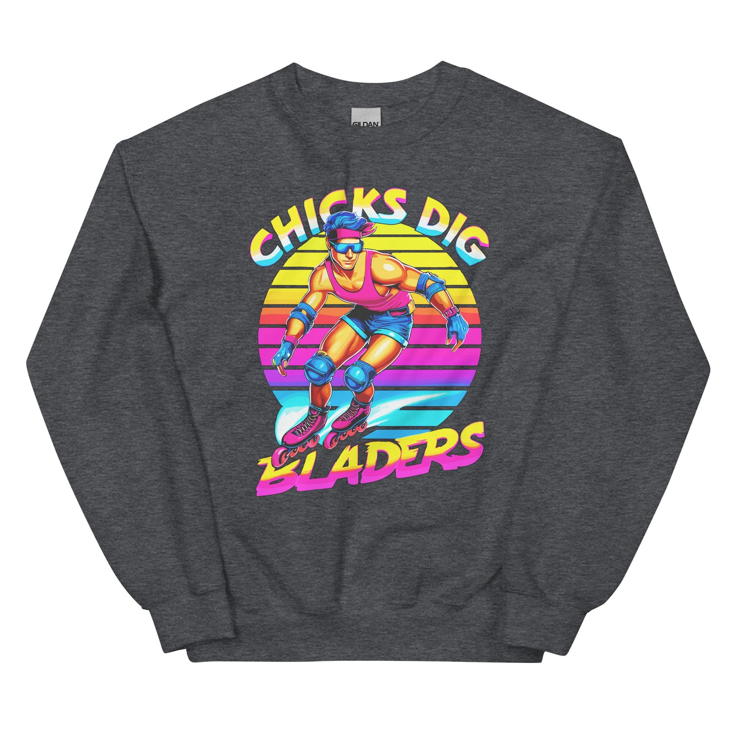 Chicks Dig Bladers Design printed on crewneck sweatshirt by Whistler Shirts