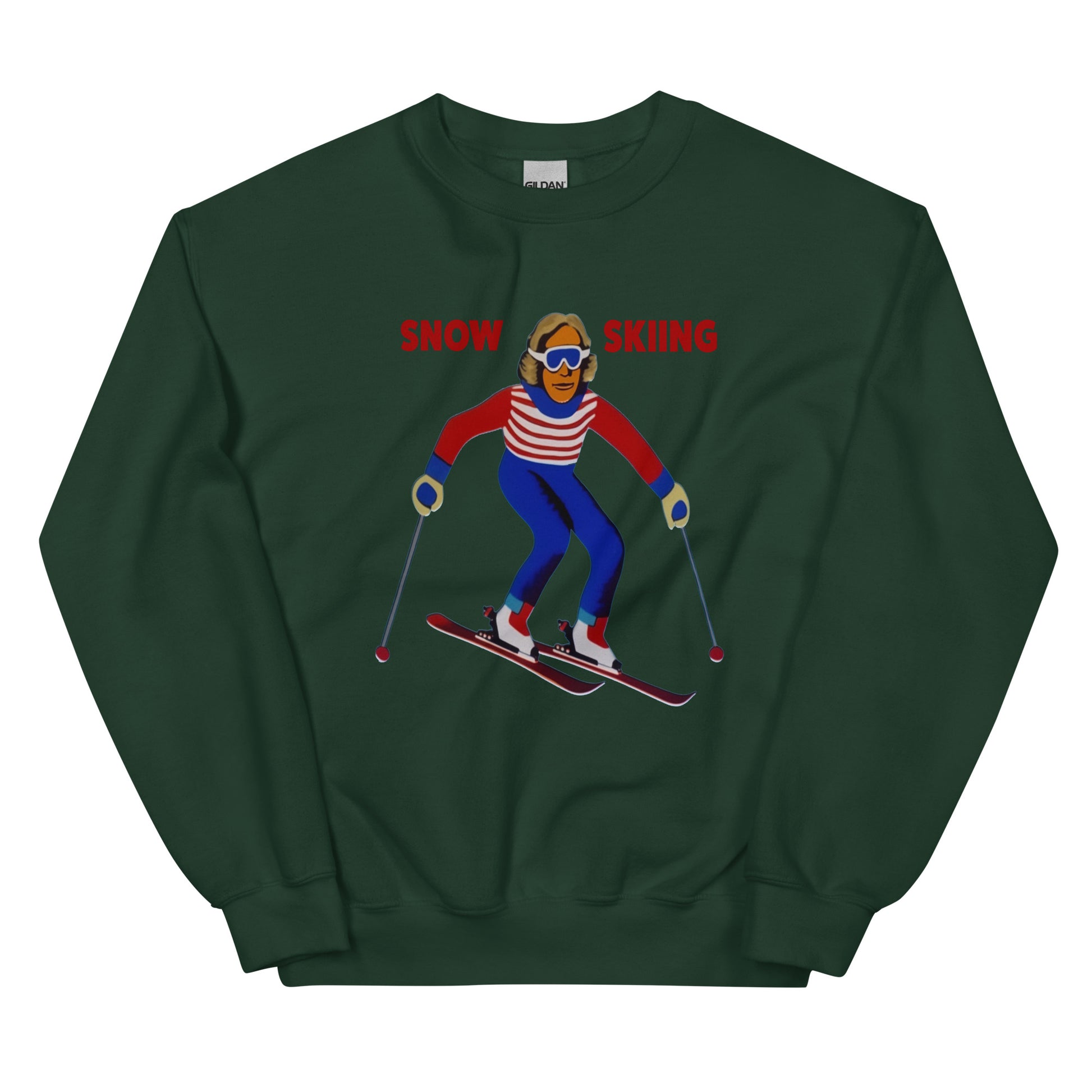 Snow skiing printed crewneck sweatshirt by Whistler Shirts