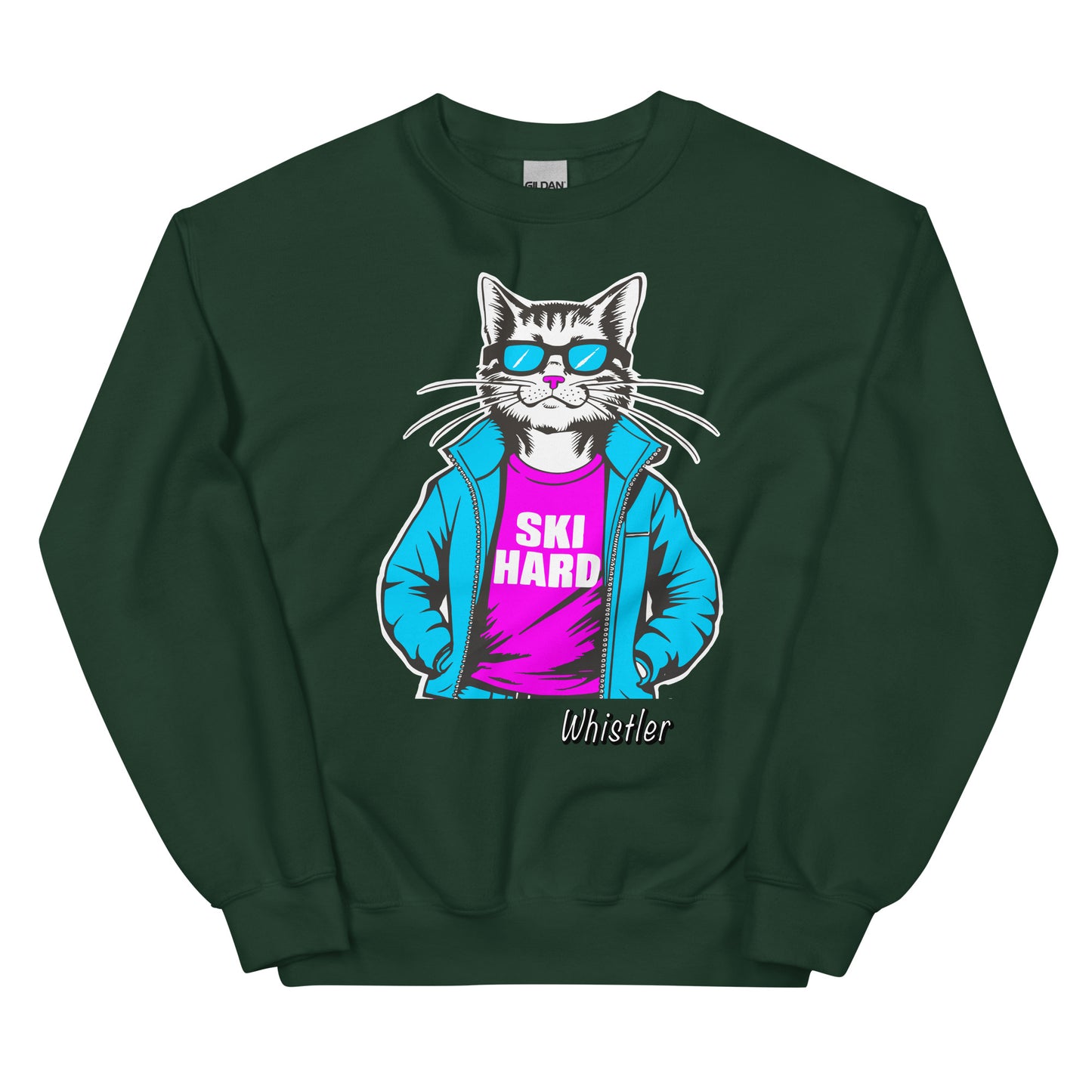 Ski Hard Whistler Crewneck Sweatshirt design printed on crewneck by Whistler Shirts