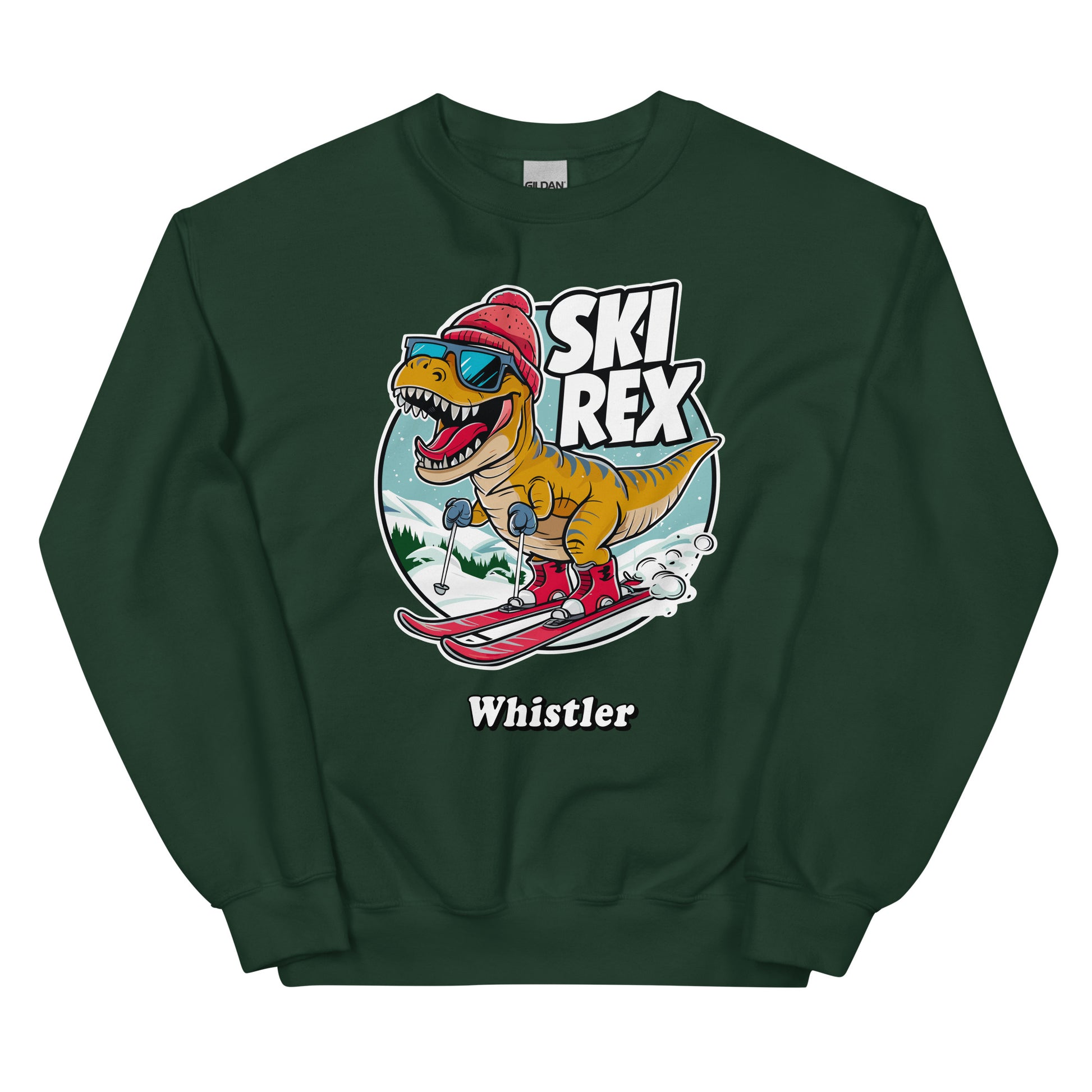 Ski Rex Whistler printed Crewneck Sweatshirt printed by Whistler Shirts