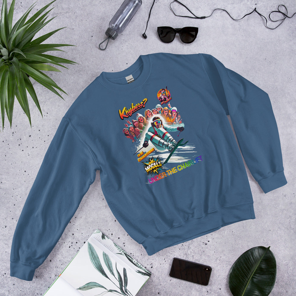 Khybers? No Thanks! I'll Be Straight Lining Moguls Under the Chairlift! Crewneck Sweatshirt printed by Whistler Shirts