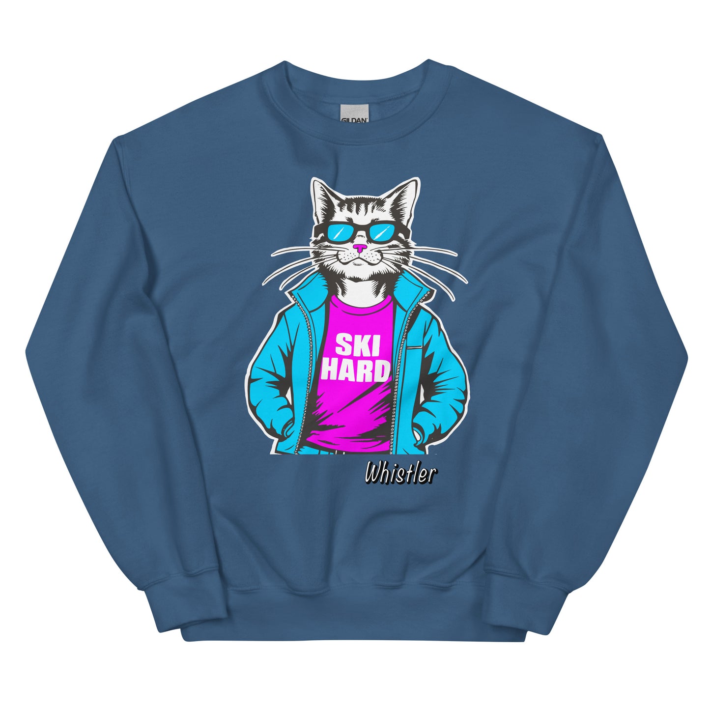 Ski Hard Whistler Crewneck Sweatshirt design printed on crewneck by Whistler Shirts