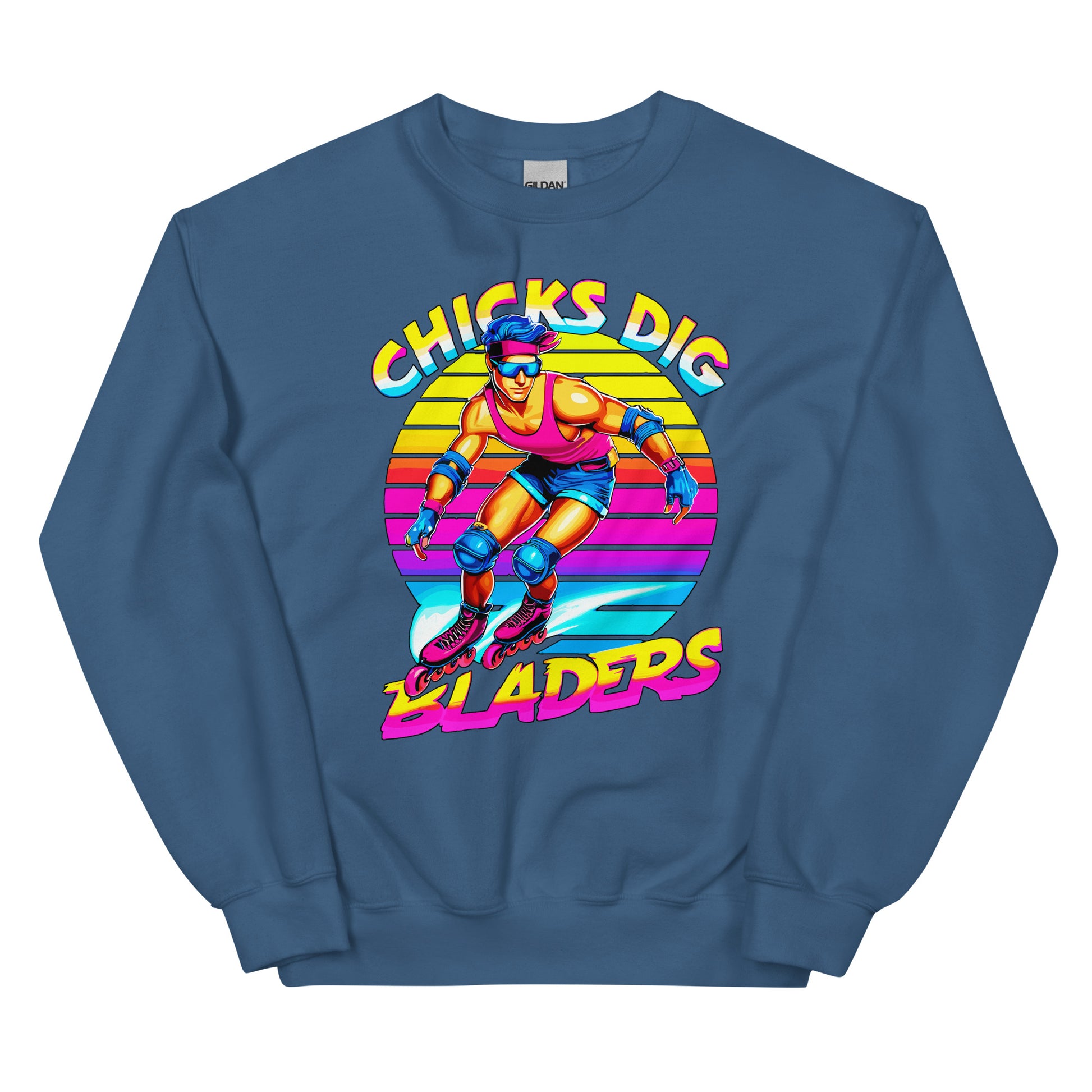 Chicks Dig Bladers Design printed on crewneck sweatshirt by Whistler Shirts