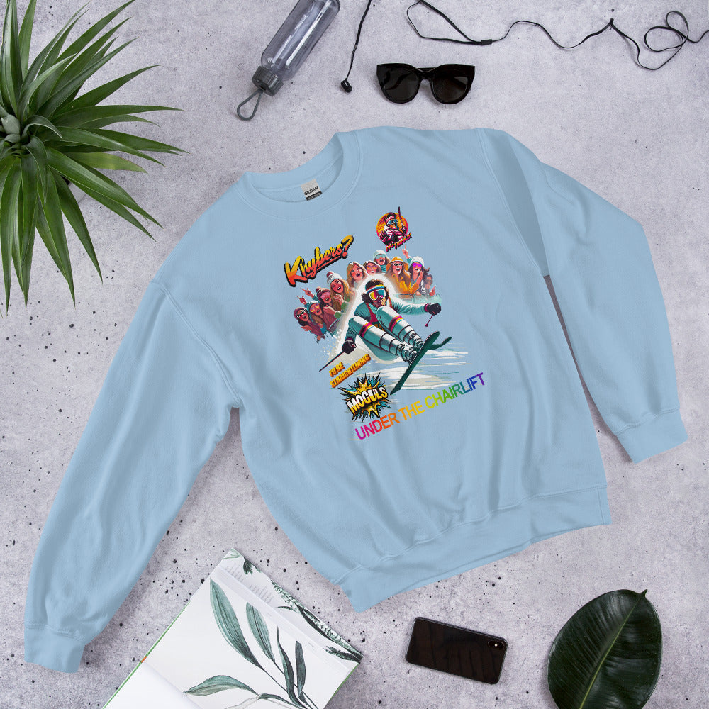Khybers? No Thanks! I'll Be Straight Lining Moguls Under the Chairlift! Crewneck Sweatshirt printed by Whistler Shirts