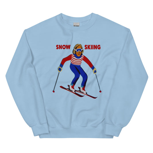 Snow skiing printed crewneck sweatshirt by Whistler Shirts