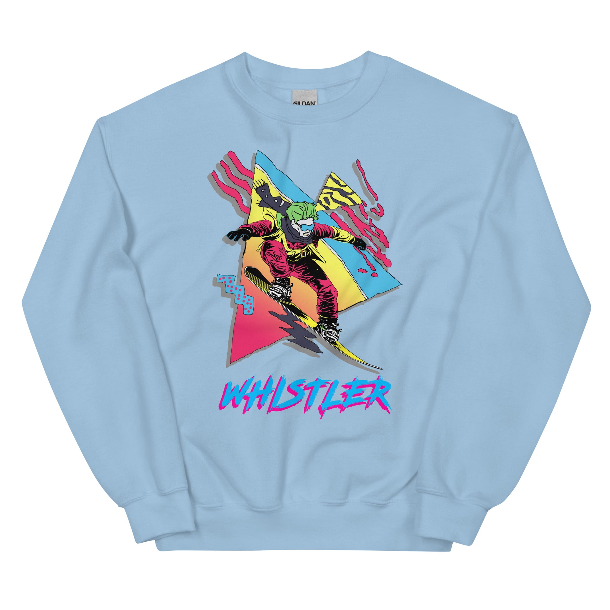 Whistler Retro Snowboarder printed crewneck by Whistler Shirts