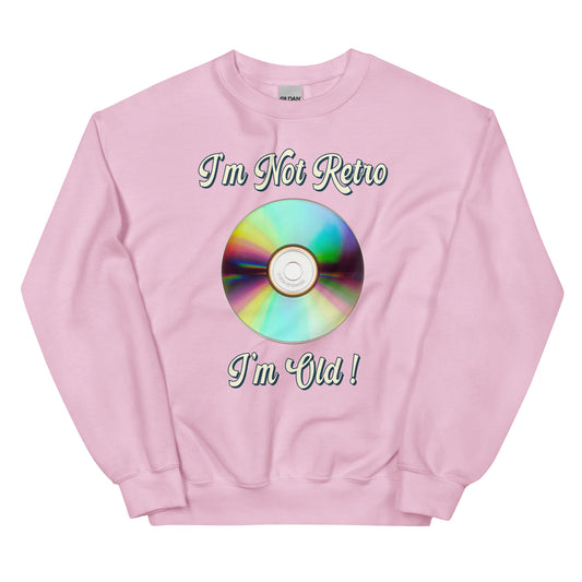 I'm not retro I'm old with picture of cd printed crewneck sweatshirt by Whistler Shirts