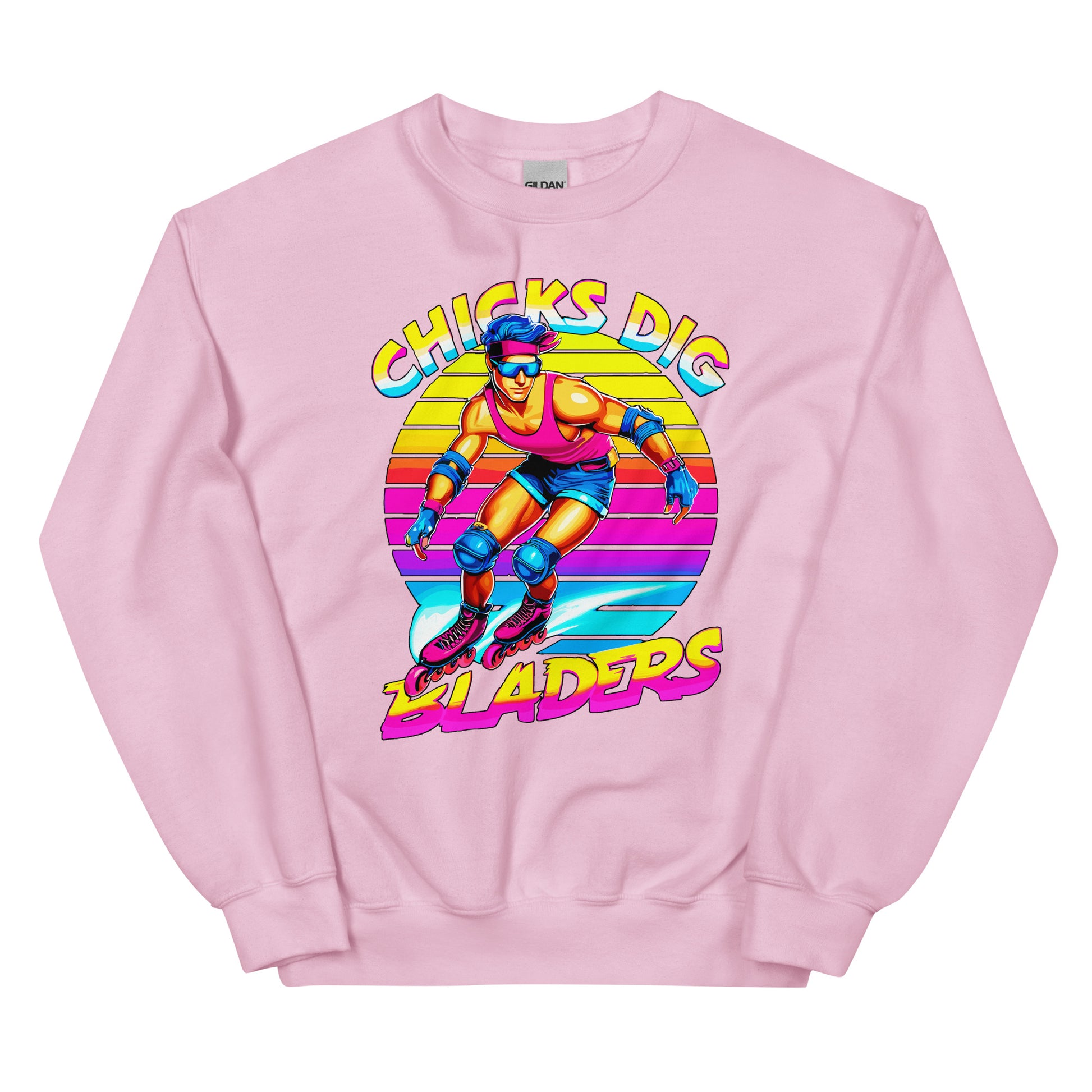 Chicks Dig Bladers Design printed on crewneck sweatshirt by Whistler Shirts