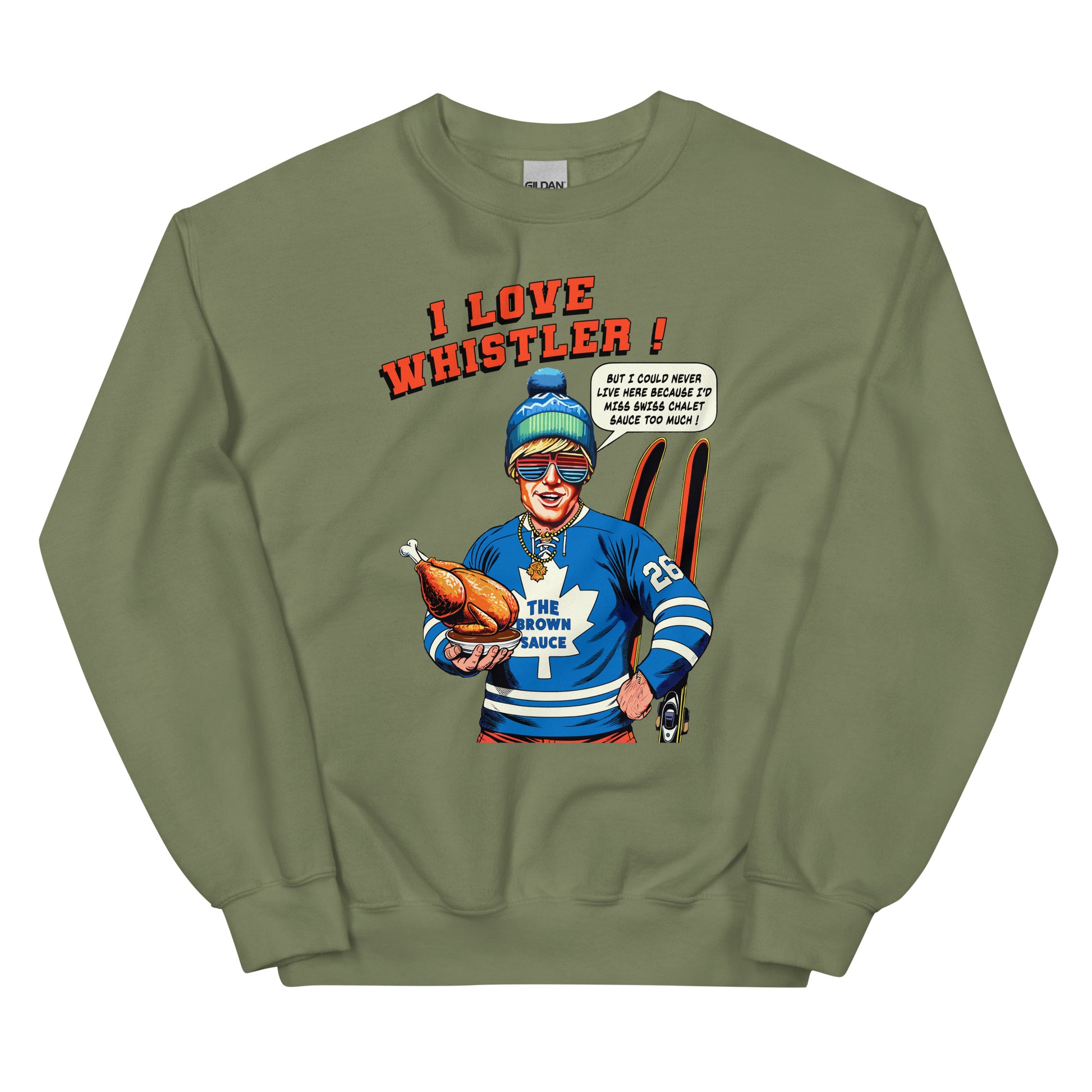 I Love Whistler Ontario Bro Crewneck Sweatshirt printed by Whistler Shirts