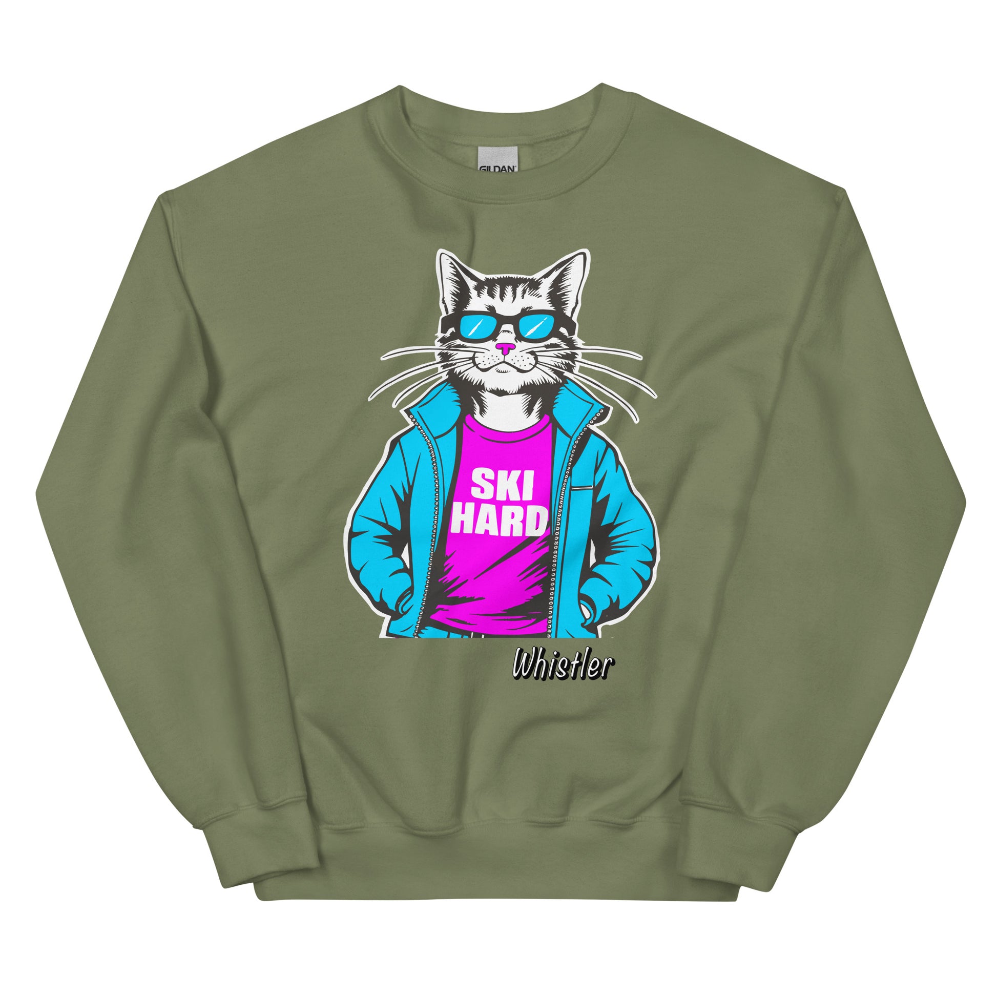 Ski Hard Whistler Crewneck Sweatshirt design printed on crewneck by Whistler Shirts