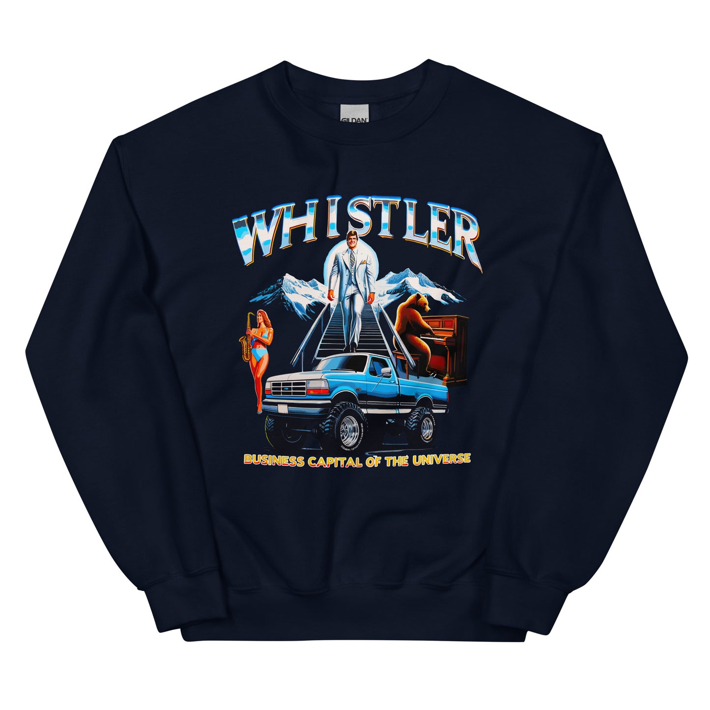 Whistler Business Capital of the Universe Crewneck Sweatshirt printed by Whistler Shirts