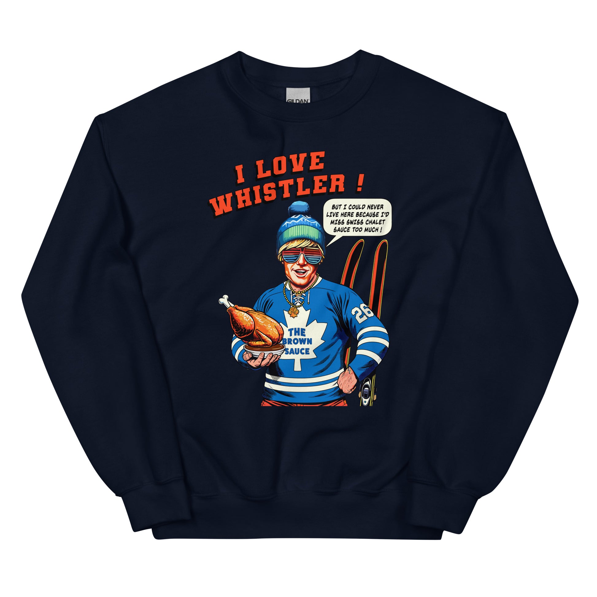 I Love Whistler Ontario Bro Crewneck Sweatshirt printed by Whistler Shirts