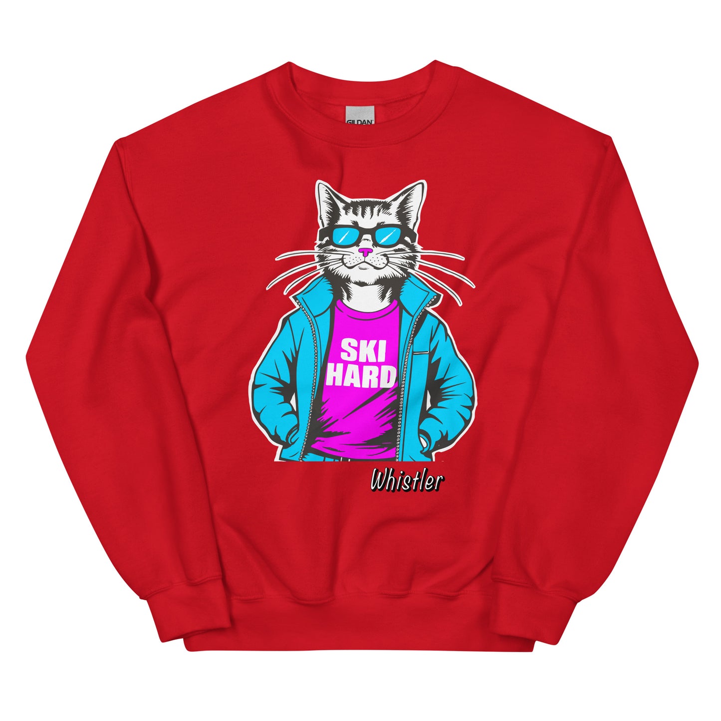 Ski Hard Whistler Crewneck Sweatshirt design printed on crewneck by Whistler Shirts