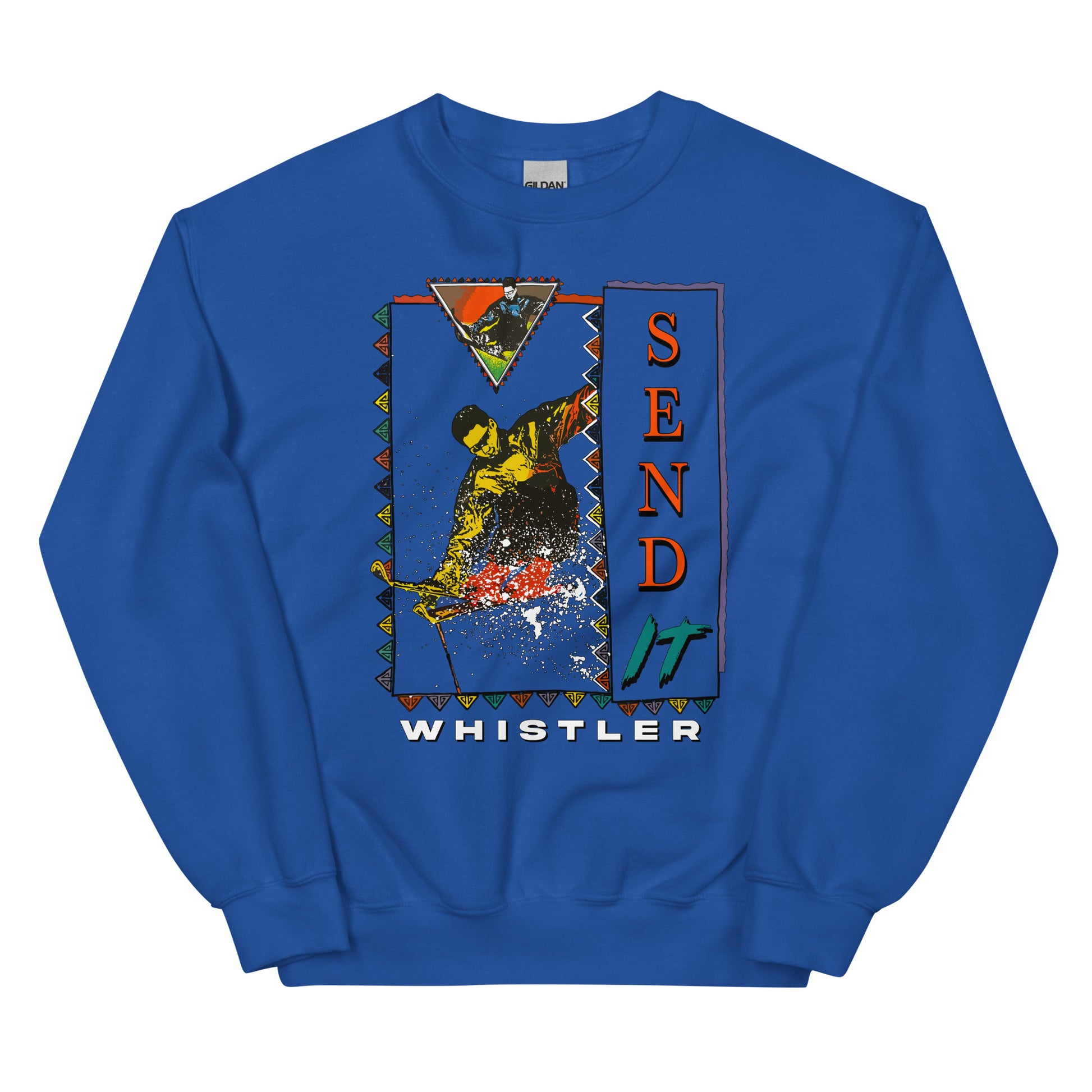 Send it whistler printed on a crewneck sweatshirt by Whistler Shirts