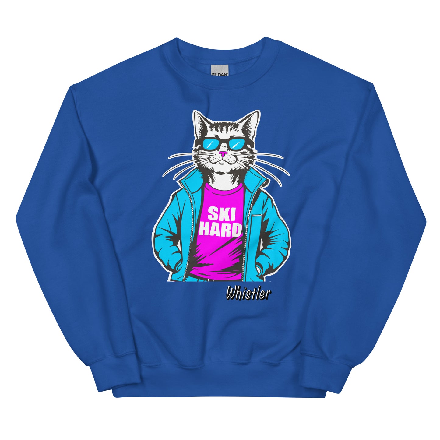 Ski Hard Whistler Crewneck Sweatshirt design printed on crewneck by Whistler Shirts