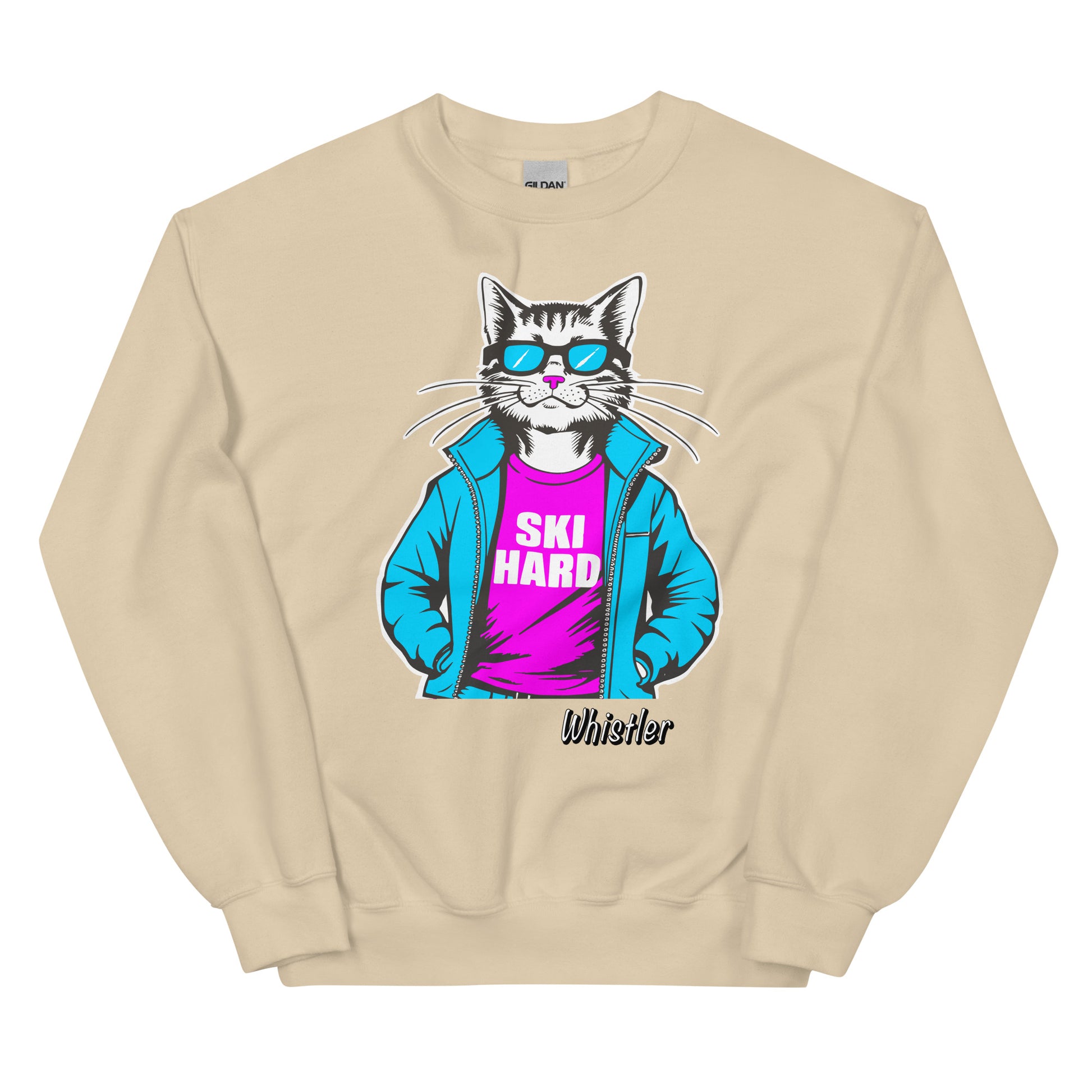 Ski Hard Whistler Crewneck Sweatshirt design printed on crewneck by Whistler Shirts