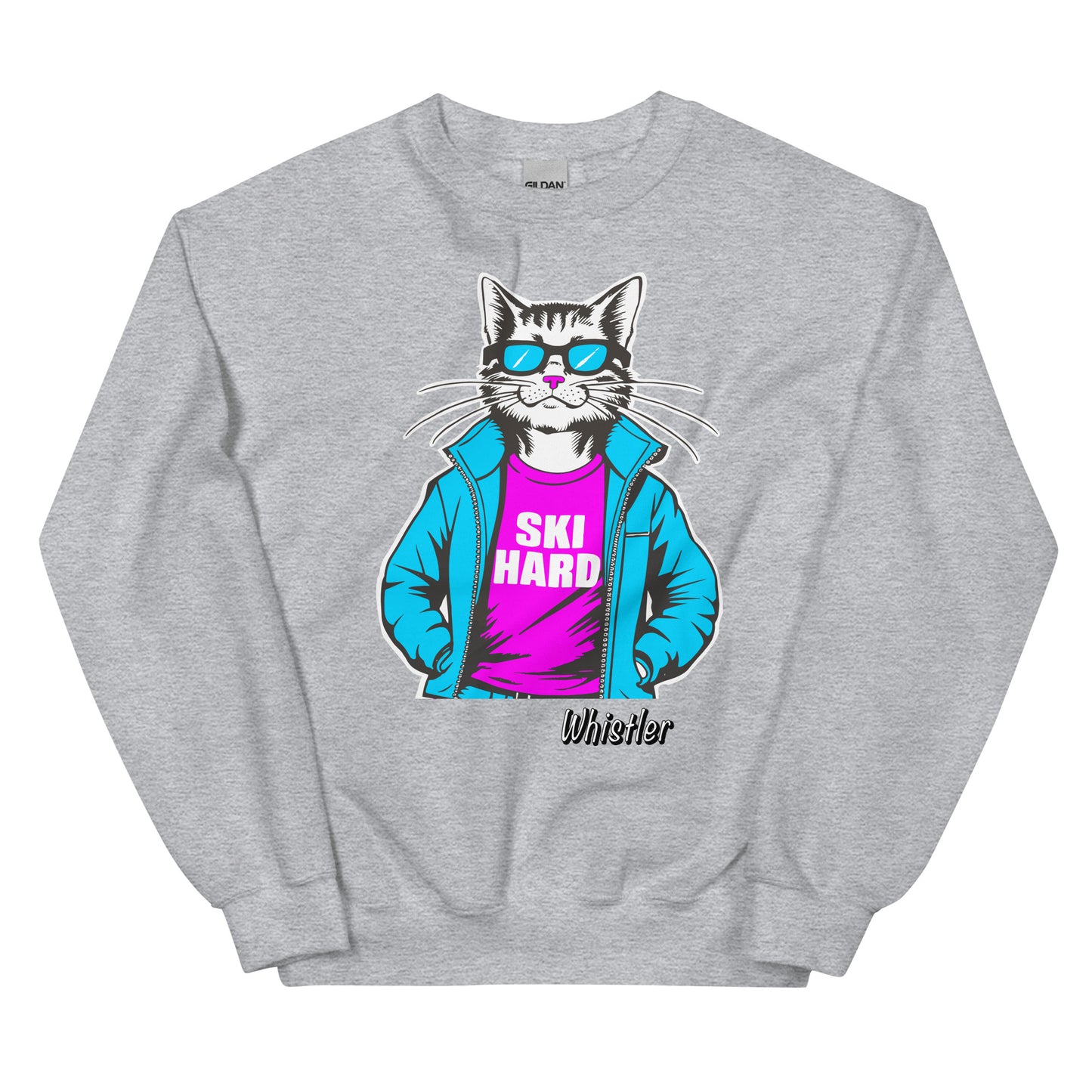 Ski Hard Whistler Crewneck Sweatshirt design printed on crewneck by Whistler Shirts