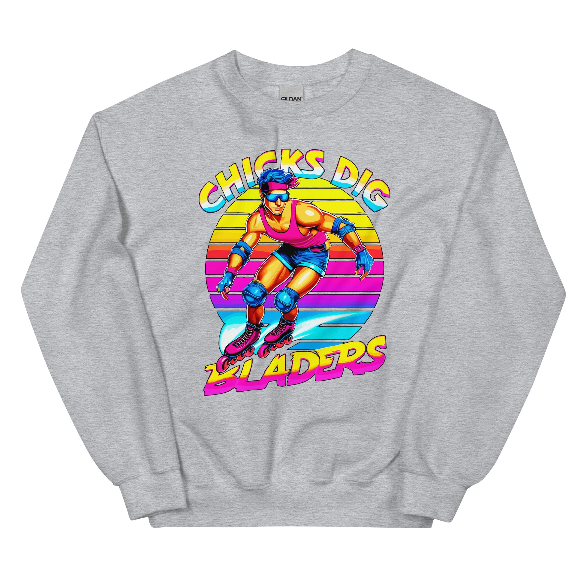 Chicks Dig Bladers Design printed on crewneck sweatshirt by Whistler Shirts