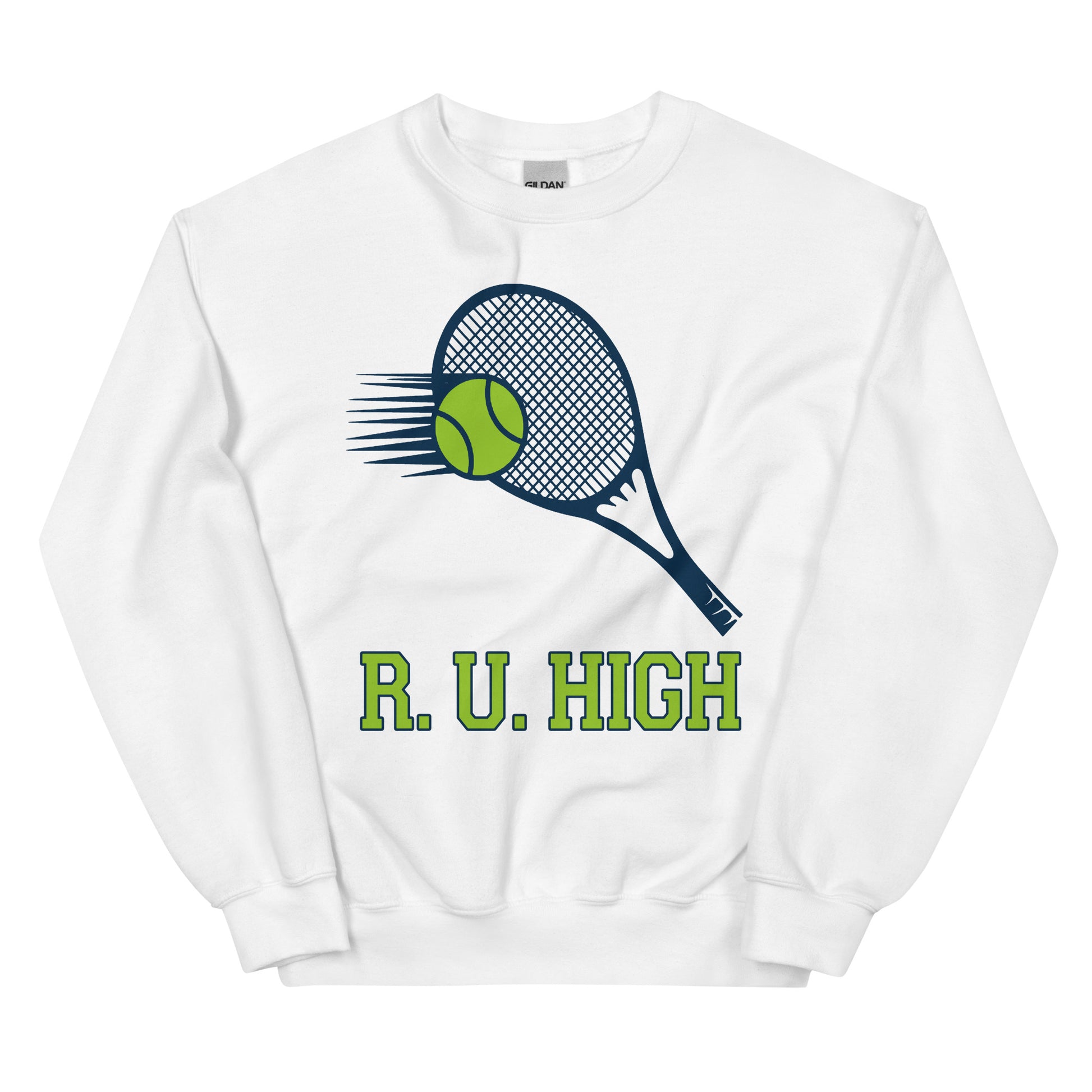 R U HIgh Tennis Crewneck Sweatshirt printed by Whistler Shirts
