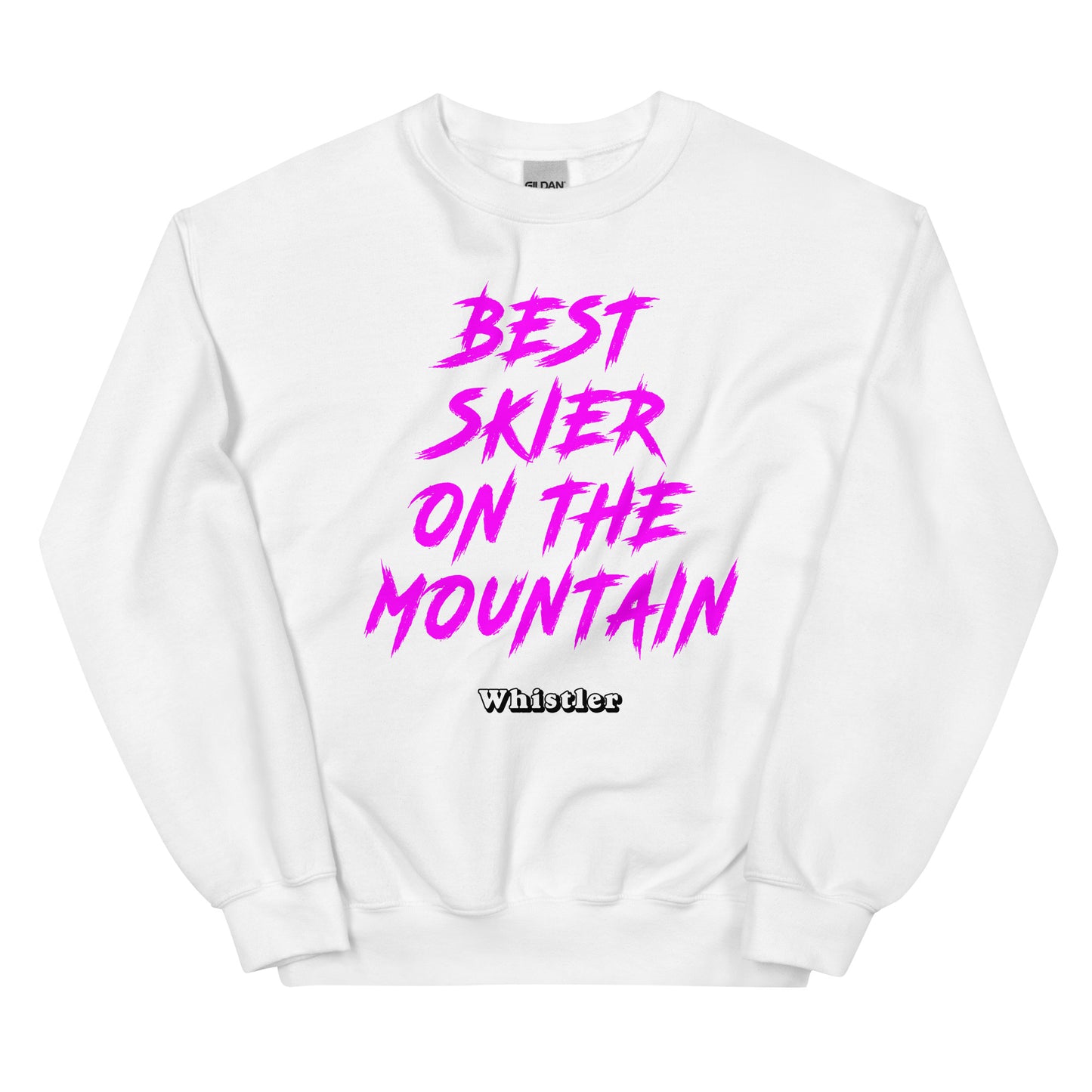 best skiier on the mountain whistler design printed on a crewneck sweatshirt by Whistler Shirts