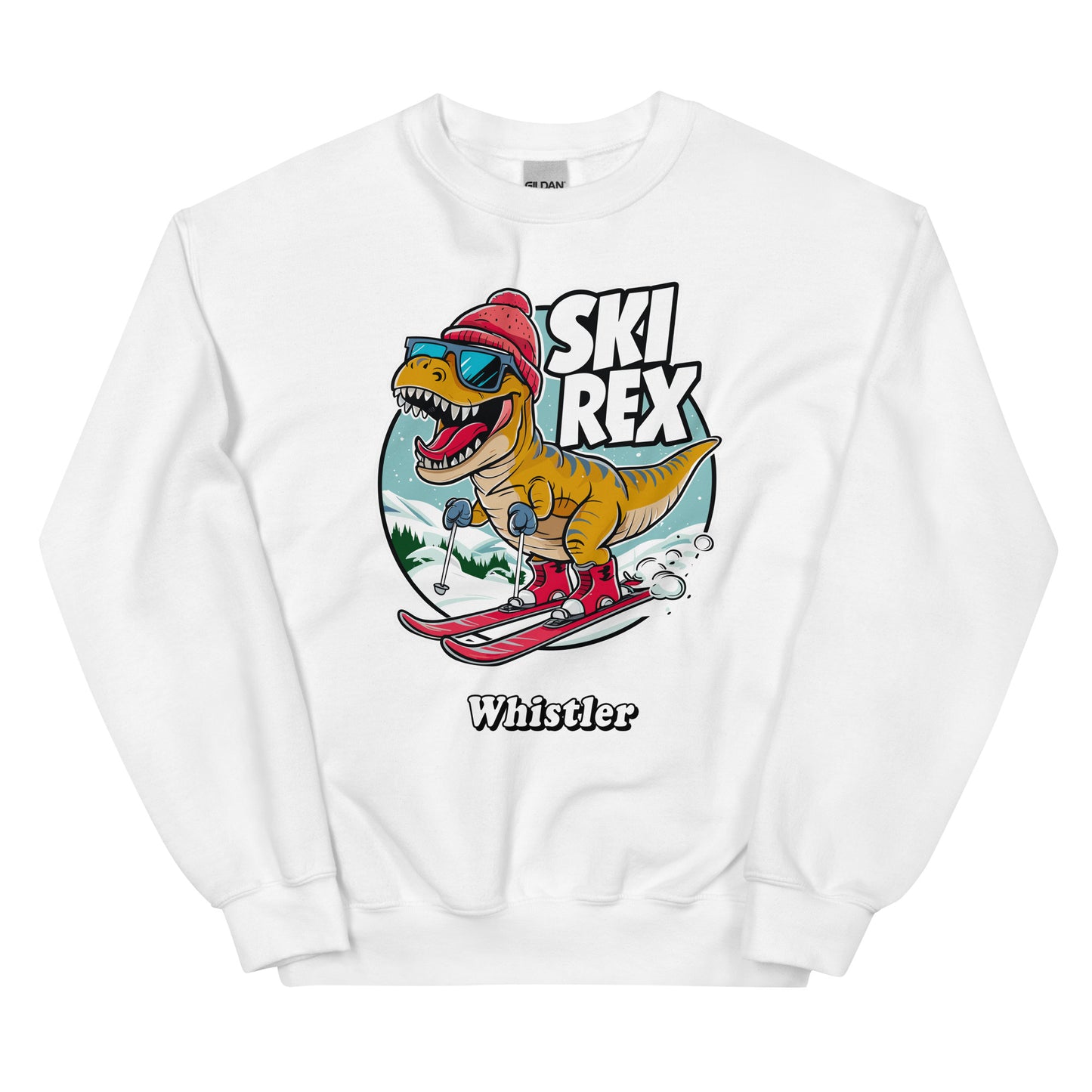 Ski Rex Whistler printed Crewneck Sweatshirt printed by Whistler Shirts