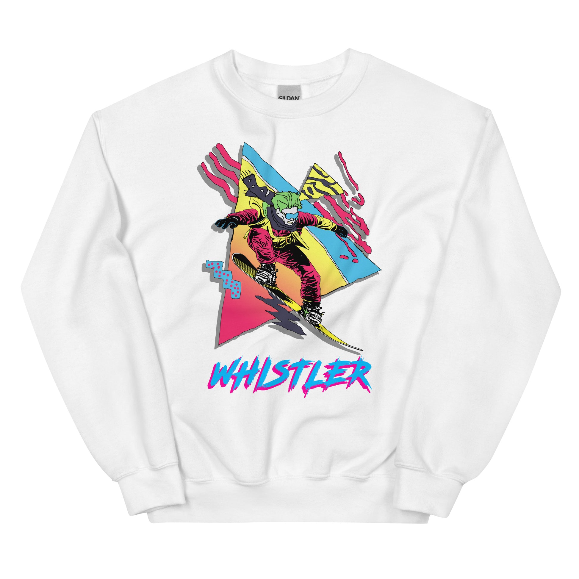 Whistler Retro Snowboarder printed crewneck by Whistler Shirts